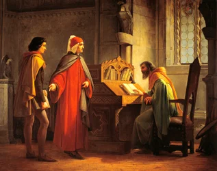 Dante Alighieri che presenta Giotto a Guido da Polenta, di Giovanni Mochi