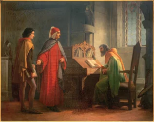 Dante Alighieri presenta Giotto a Guido Novello da Polenta