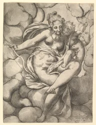 Venere e Cupido tra le nuvole, 1568