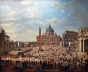 Cavalcata del Duca di Choiseul (1719-1785) in Piazza San Pietro a Roma
