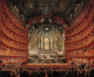 Concerto dato dal Cardinale de La Rochefoucauld al Teatro Argentina di Roma, per il matrimonio di Luigi il Delfino (1729-65) figlio di Luigi XV, con Maria Giuseppa di Sassonia (1731-67), 1747