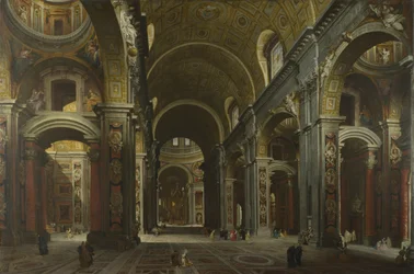 Interno della Basilica di San Pietro a Roma, prima del 1742