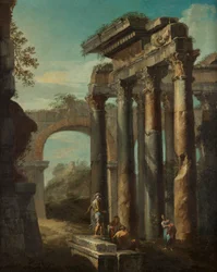 Paesaggio con rovine romane
