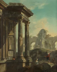 Paesaggio con rovine romane