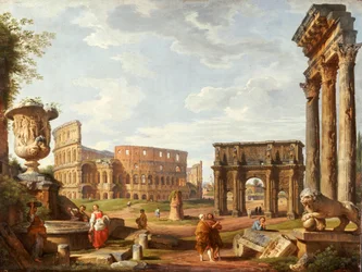 Una Vista Capriccio di Roma, 1743