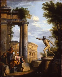 Capricci di rovine classiche con filosofi che discorrono