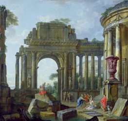 Rovine romane con il cieco Belisario