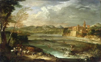 La valle del Trebbia con il castello di Rivalta, c. 1720