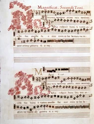Magnificat, manoscritto delle "Messe di Mantova" di Giovanni Pierluigi da Palestrina (1525-1594), compositore italiano