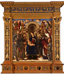 Pala Oliva. Madonna col Bambino in trono tra i Santi Giorgio, Francesco d