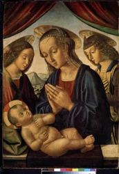 Vergine e bambino con angeli