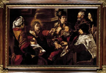 Cristo e i dottori. Dipinto di Giovanni Serodine (1600-1630) XVII secolo. Parigi, Museo del Louvre