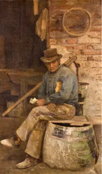 Ritratto di Macon (Ritratto di un muratore), dipinto di Giovanni Sottocornola (1855-1917), 1891, collezione privata
