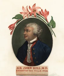 Ritratto di Sir John Hill, naturalista e botanico (incisione)