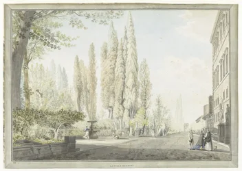 Veduta della Villa Montalto a Roma - La ville Negroni (titolo sull