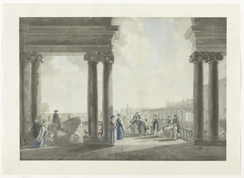 Veduta dei giardini di Villa Medici a Roma (serie di vedute di Roma e dintorni)