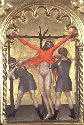 Cristo sulla croce, dettaglio dal polittico dello Spedale della Misericordia, 1353-63