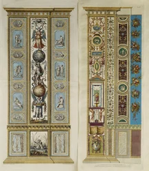Decorazioni arabesche nella Loggia Vaticana (incisione colorata)