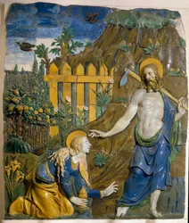 Noli me tangere. Rilievo in ceramica (1469-1529). Firenze, Museo Nazionale del Bargello