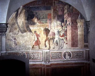 San Benedetto lascia la casa (dettaglio)