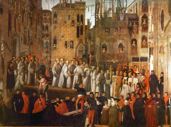 Miracolo della reliquia della Santa Croce in Campo San Lio, Venezia (olio su tela)