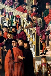 La guarigione miracolosa della figlia di Benvegnudo da San Polo grazie a una reliquia della croce, 1502 circa (olio su tela)
