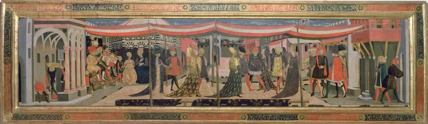 Frontal dal Cassone Adimari che raffigura una scena di matrimonio davanti al Battistero, c.1450