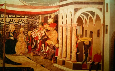 Frontal dal Cassone Adimari che raffigura una scena di matrimonio davanti al Battistero, c.1450