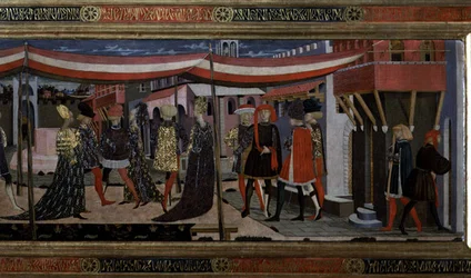 Fronte dal Cassone Adimari, dettaglio della sezione di destra, c.1450 (dettaglio)
