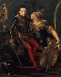 Ritratto allegorico di Parma che abbraccia Alessandro Farnese, 1556