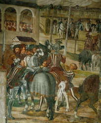 Preparazione di un torneo (affresco)