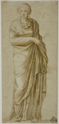Figura Femminile Drappeggiata in Piedi