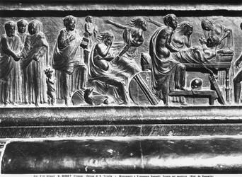 Rilievo dal Monumento a Francesco Sassetti, Santa Trinita, Firenze, c.1472-1516 (marmo)