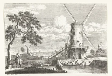 Paesaggio con mulino ad acqua