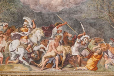 Aiace protegge il cadavere di Patroclo durante la battaglia di Troia, Il cavallo di Troia, Camera di Troia (Sala di Troia)