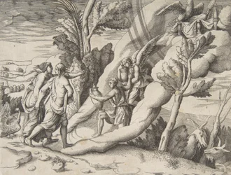 Giove e Giunone accolti nei cieli da Ganimede ed Ebe, dalla 