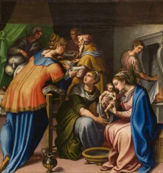 Cappella della Madonna del Popolo, prima campata lato nord, Nascita del Battista 1569