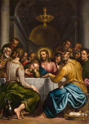 Cappella del SS Sacramento, seconda campata lato nord, Giulio Campi, Ultima Cena 1569