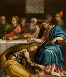 Cappella del SS Sacramento, Giulio Campi, Cena in casa di Simone 1569