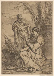 Sacra Famiglia con la Vergine che legge, la Vergine seduta di profilo con un libro nella mano sinistra..., 1640-60