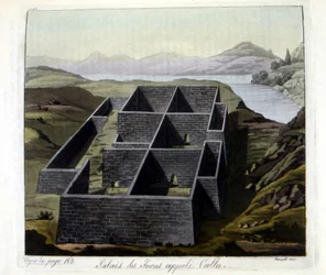 Palazzo degli Incas chiamato Callo - in Il costume antico e moderno di Jules Ferrario