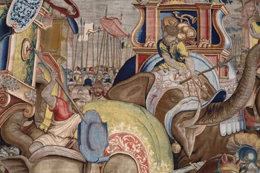 Serie Le Gesta di Scipione. La battaglia di Zama. Cartonista Giulio Romano. Atelier di Balthasar van Vlierden (?), Bruxelles. 1523-1532. (dettaglio)