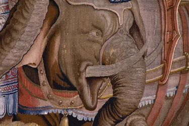 Serie Le gesta di Scipione: La battaglia di Zama. Cartonista Giulio Romano. Atelier di Balthasar van Vlierden (?), Bruxelles. 1523-1532. (dettaglio)