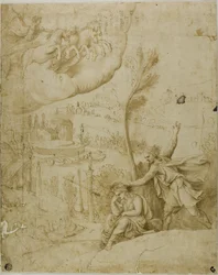 Studio per il presagio della futura grandezza di Augusto: Porzione sinistra