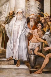 Numa Pompilio che istituisce il culto delle Vestali (dettaglio)