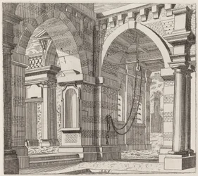 Fantasia architettonica con portali ad arco