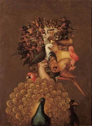 Aria - Giuseppe Arcimboldo (1527-1593). Circa 1566. Dimensioni: 74,4 x 56 cm. Collezione privata