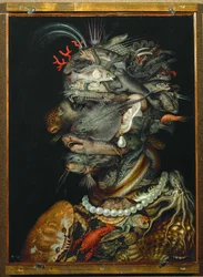 Acqua, allegoria (pittura su legno di tiglio)