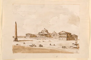 Progetto per una piazza con un palazzo