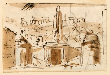 Fontana in un paese montuoso